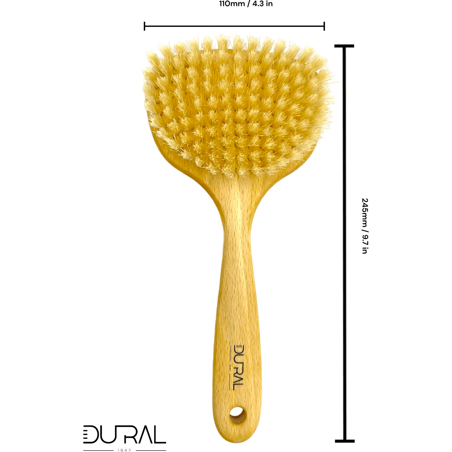 Dural Beech wood sauna & massage brush with pure boar bristles
