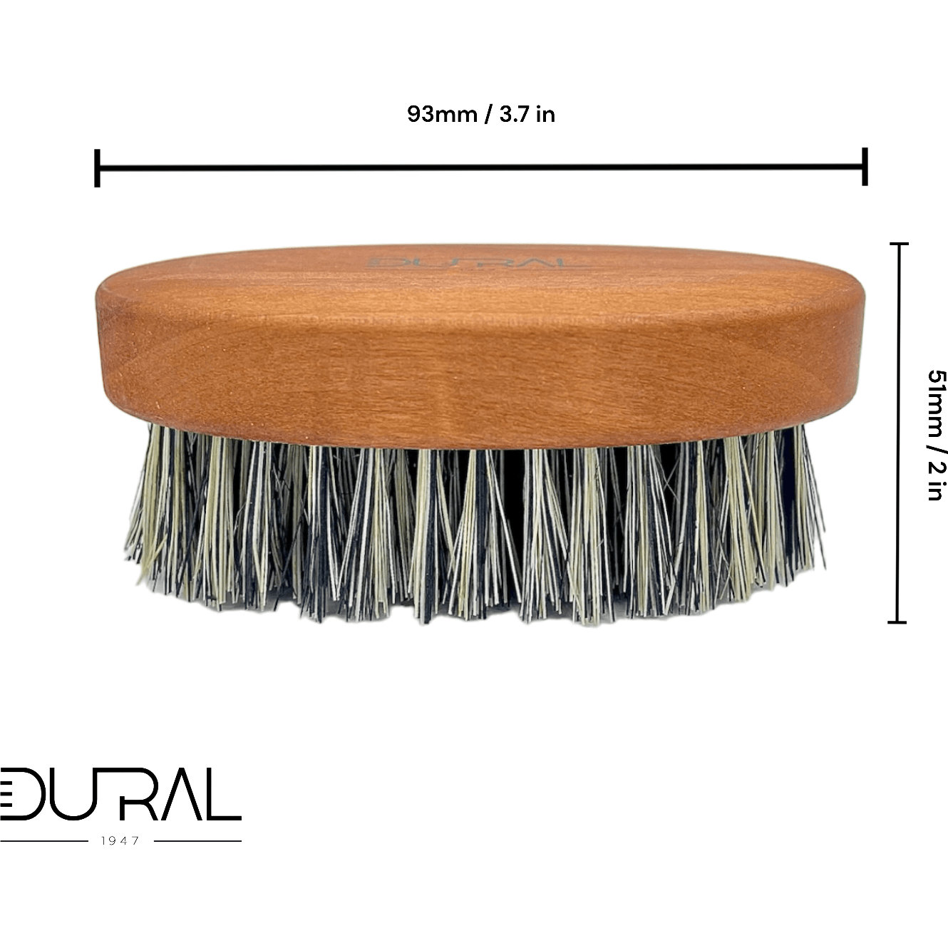 Dural Pear wood beard brush with pure Tampico fiber - 7 rows