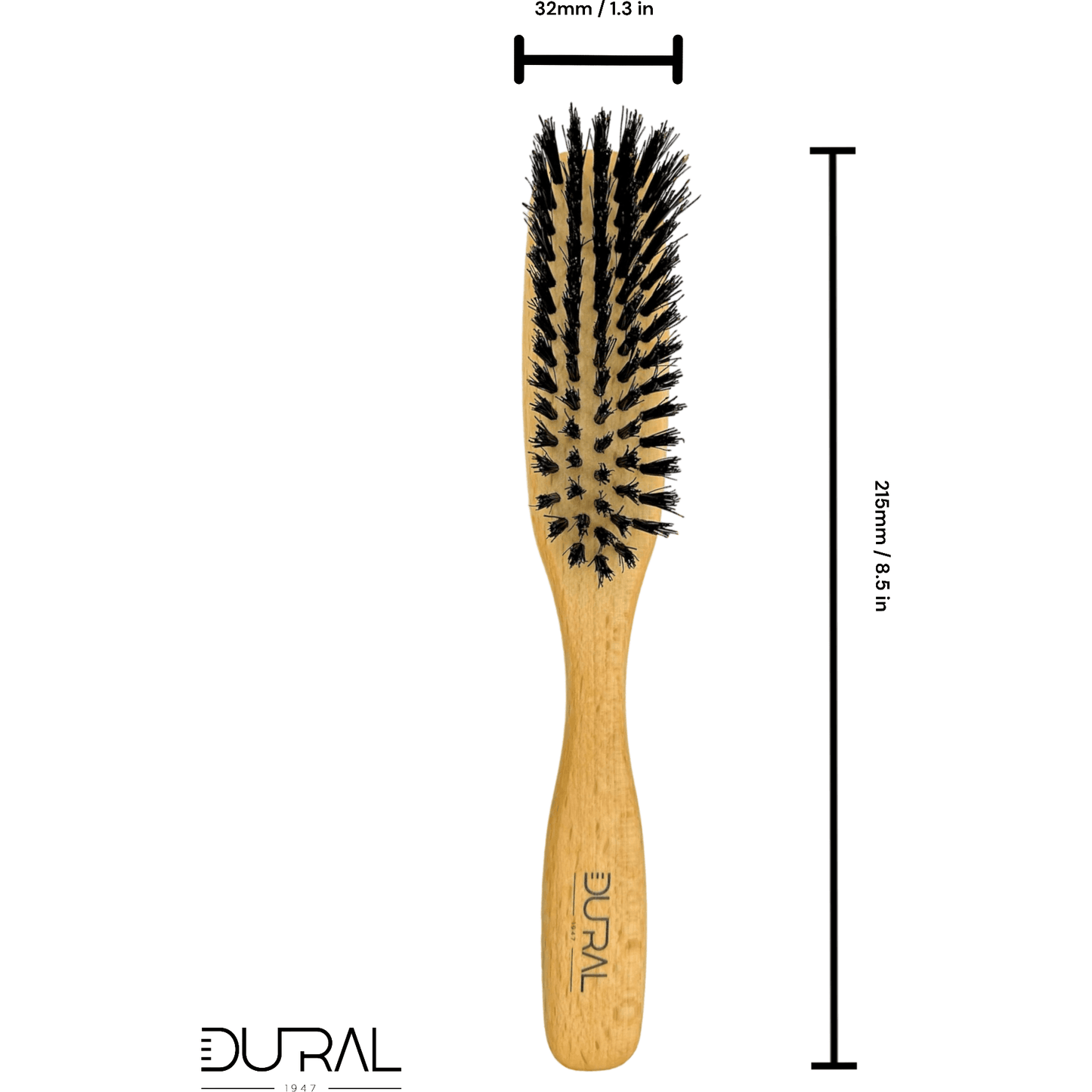 Dural Beech wood hair brush with boar bristles - 5 rows