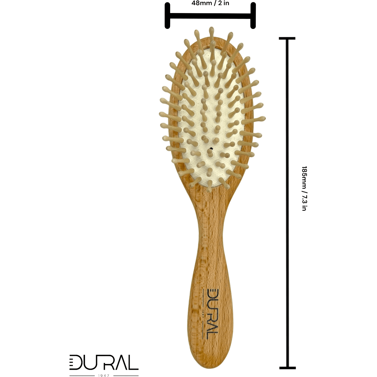 Dural Beech wood rubber cushion hair brush with wooden pins