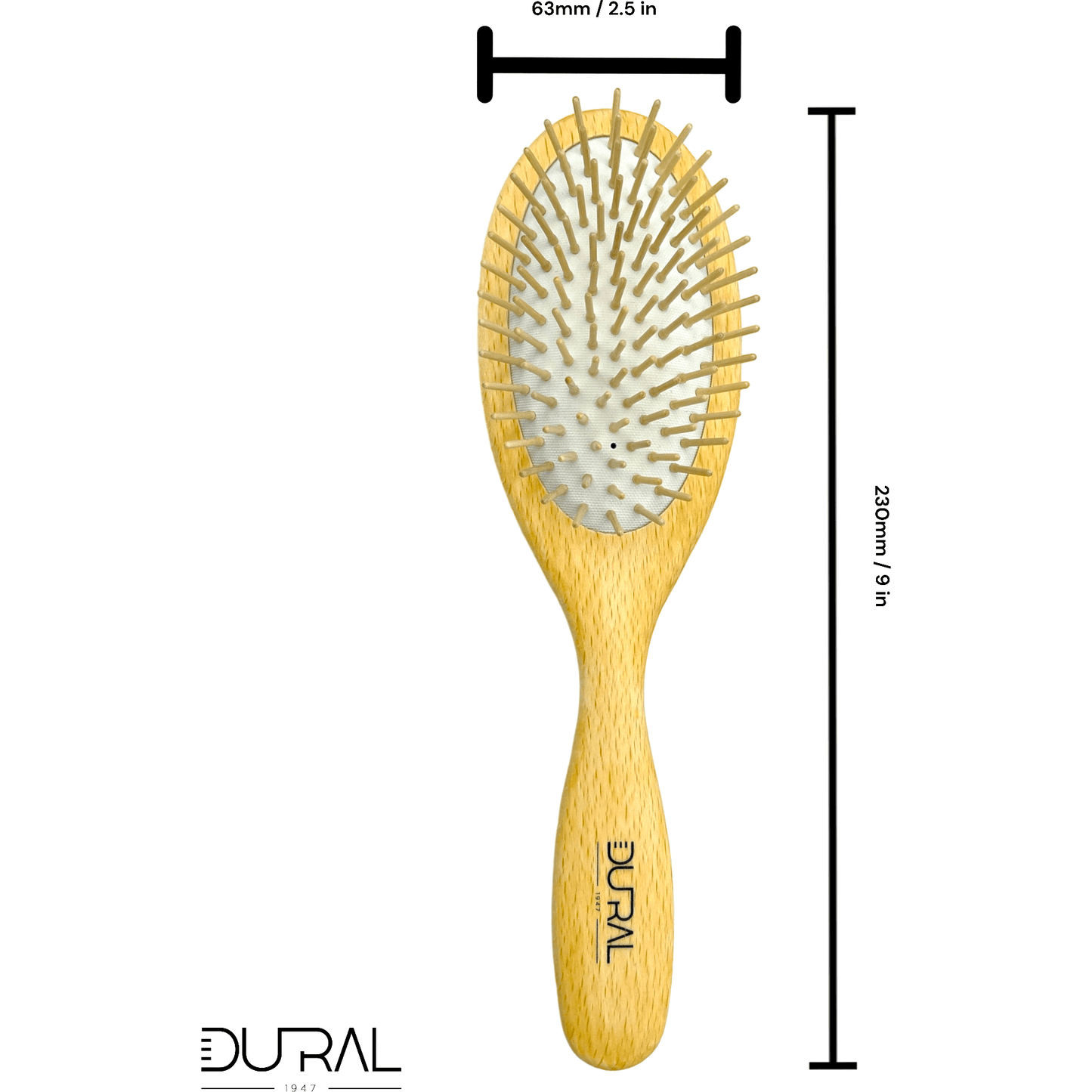Dural Beech wood rubber cushion hair brush with wooden pins