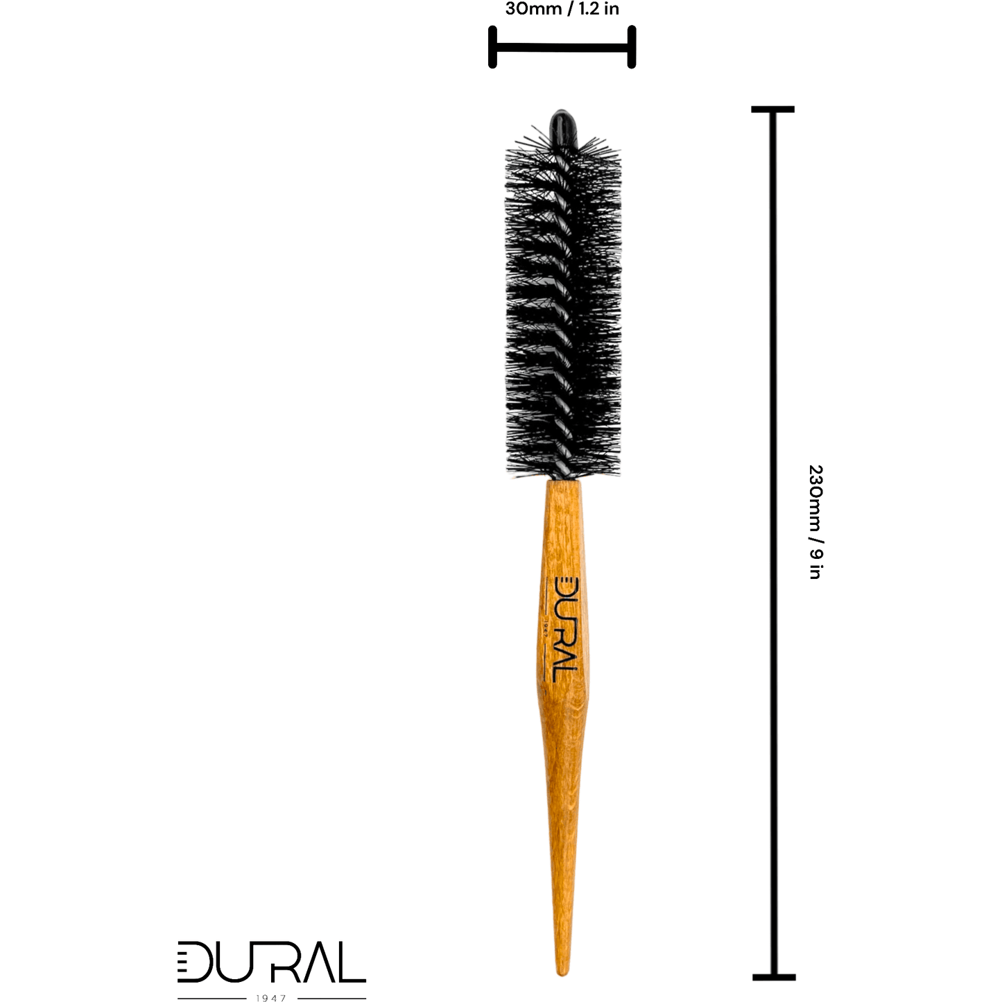 Dural Beech wood curling hair brush with mixed bristles