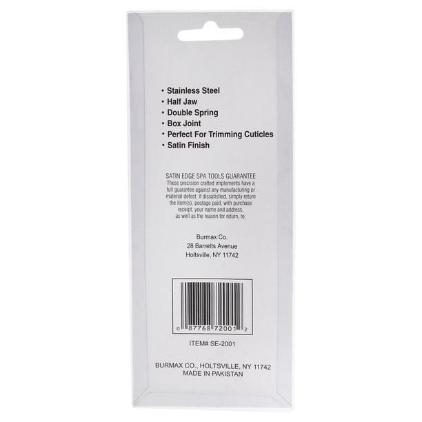 Cuticle Nipper Double Spring - Half Jaw by Satin Edge for Unisex - 4 Inch Nippers