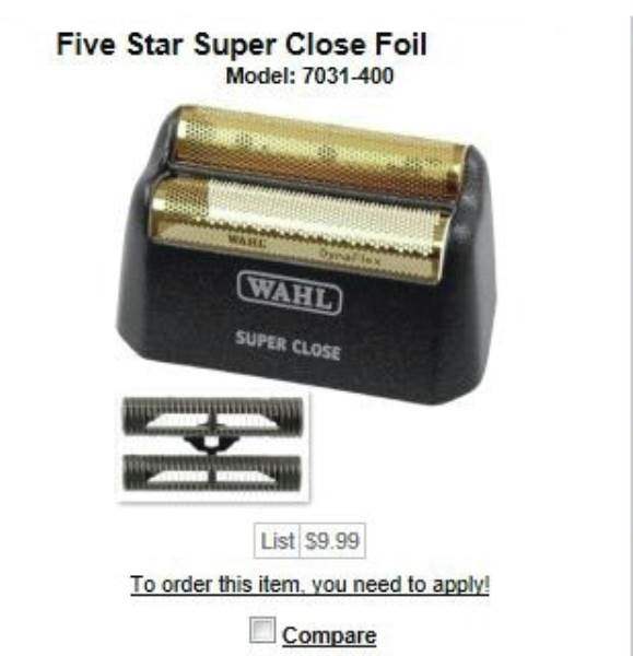 Wahl Shaver/Shaper Super Close Replacement Foil- Silver