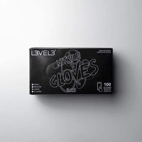 LV3 Nitrile Gloves (100ct) - Black Medium Medium - BarberSets
