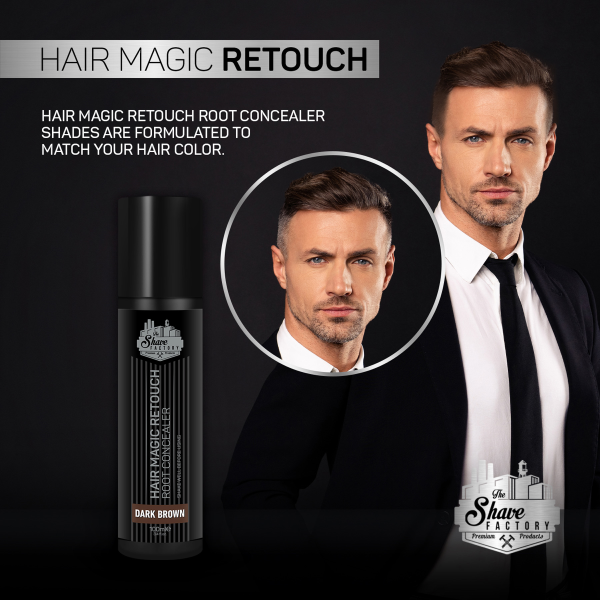 The Shave Factory Hair Magic Retouch Spray - Dark Brown - 3.38 oz