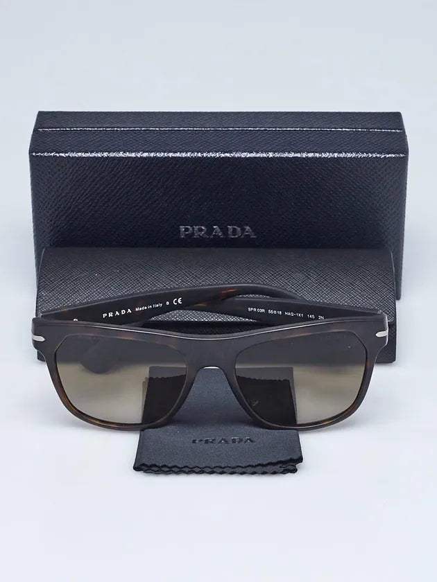 Prada SPR 03R HAQ-1X1 - Matte Havana-Brown Gradient by Prada for Men - 55-18-145 mm Sunglasses