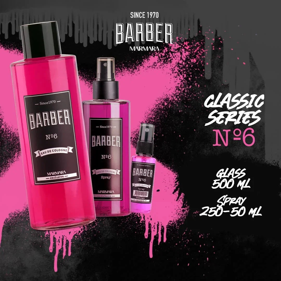 Marmara Barber Aftershave Cologne No.6 - 500ml / 16.9 oz - Multipack