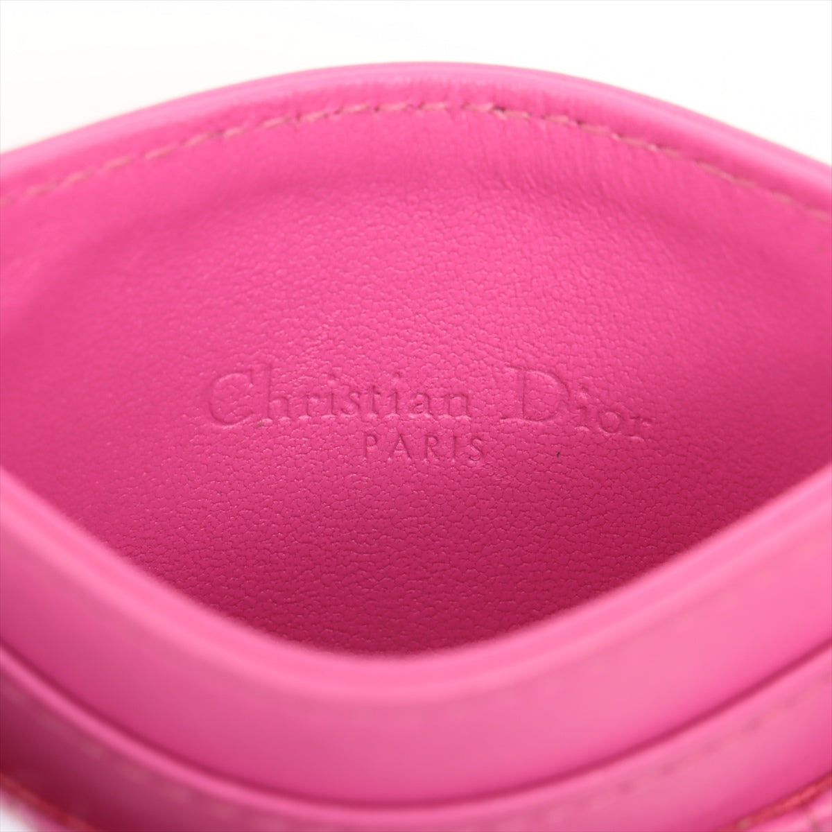 Dior Lady Dior Cannage Lambskin Card Case Pink