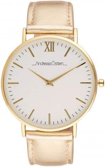 AO-188 Hygge - Gold/White Dial/Gold Leather Strap Watch by Andreas Osten for Women - 1 Pc Watch