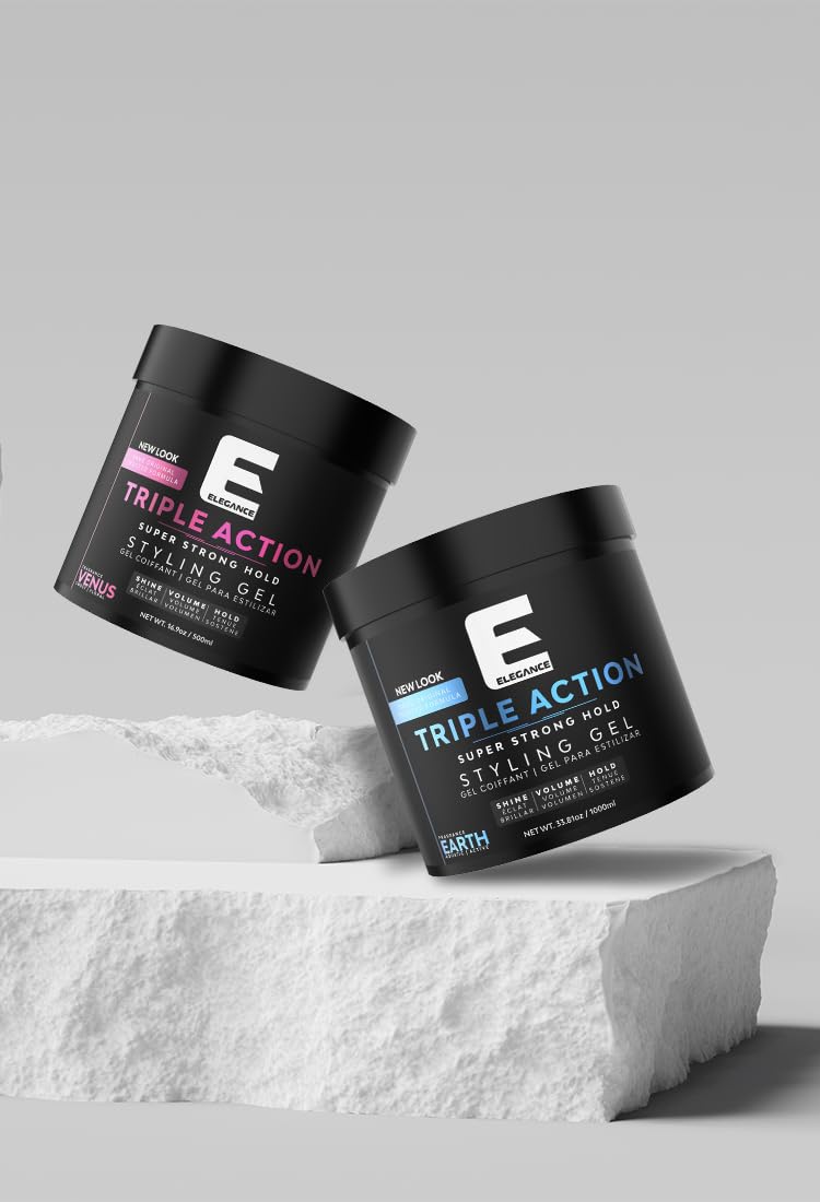 Elegance Triple Action Hair Styling Gel - Moon 16.9 oz