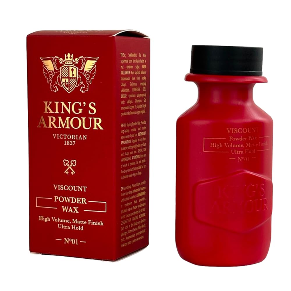 King's Armour Viscount Powder Wax – Professional Hair Styling Powder for Instant Volume, Matte Finish & Ultra Hold – Lightweight, Residue-Free Texture Wax, 20g (0.7 Ounce)