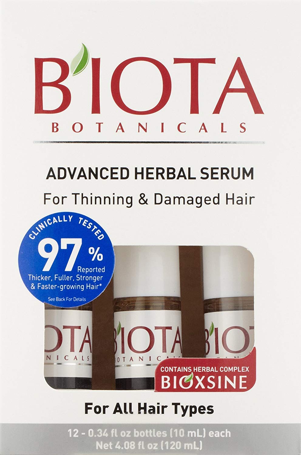 Biota Botanicals Advanced Herbal Care Serum for Thinning - Damaged Hair 12 x 0.34 oz Multipack