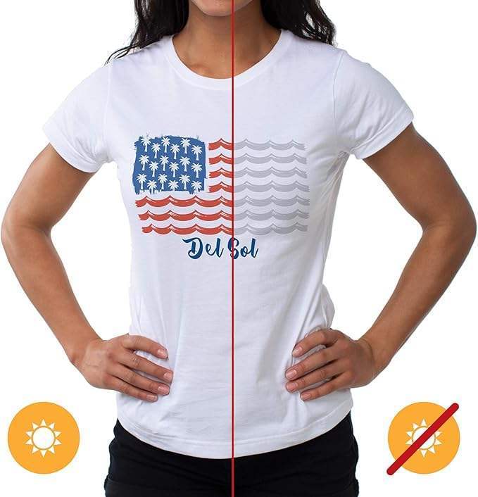 Classic Crew Tee - Tropical Americana-White by DelSol for Women - 1 Pc T-Shirt (2XL)