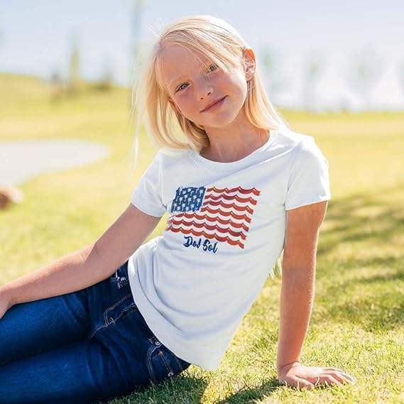 Kids Crew Tee - Tropical Americana by DelSol for Kids - 1 Pc T-Shirt (YL)