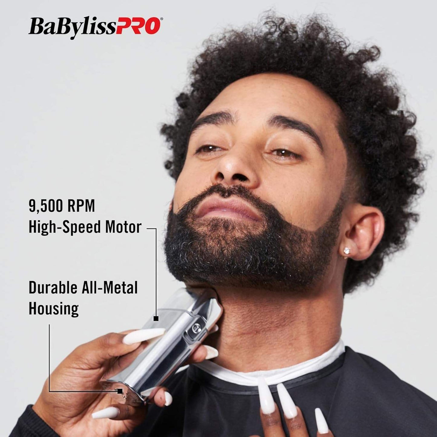 BaBylissPRO FOILFX02 Cordless Metal Black Double Foil Shaver