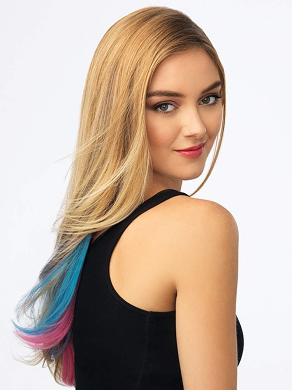 Pop Color Strip Extension - Blue Frosting by Hairdo for Women - 18 Inch Hair Extension