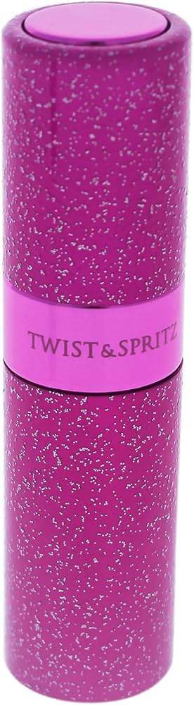 Twist and Spritz Atomiser - Hot Pink Glitter by Twist and Spritz for Women - 8 ml Refillable Spray (Empty)