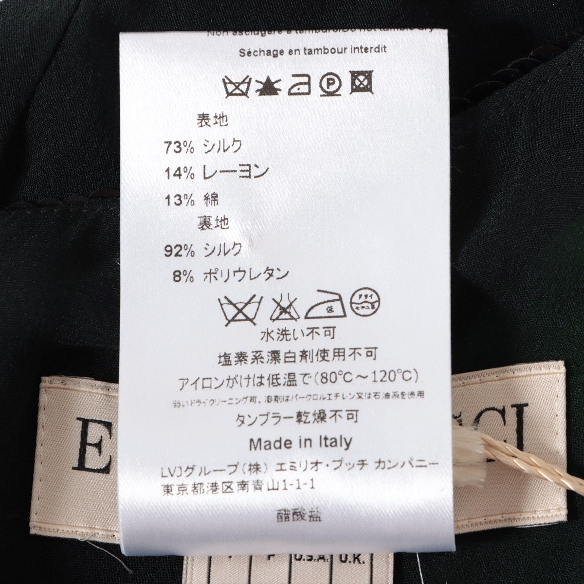 Emilio Pucci Sequins Rayon Dress Black x Green