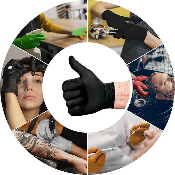 L3VEL3 Professional Nitrile Gloves Black - 10 Pack, 1000 ct