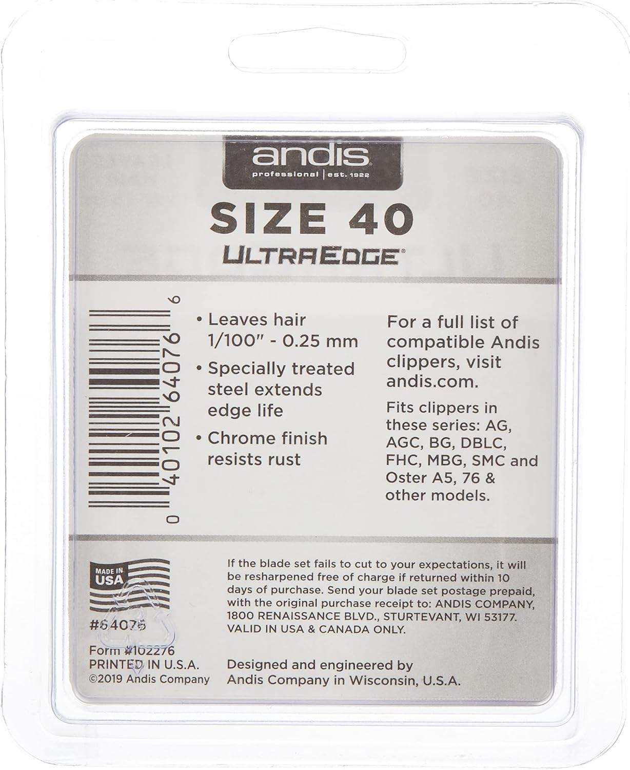 Andis UltraEdge Detachable Blade, Size 5/8HT