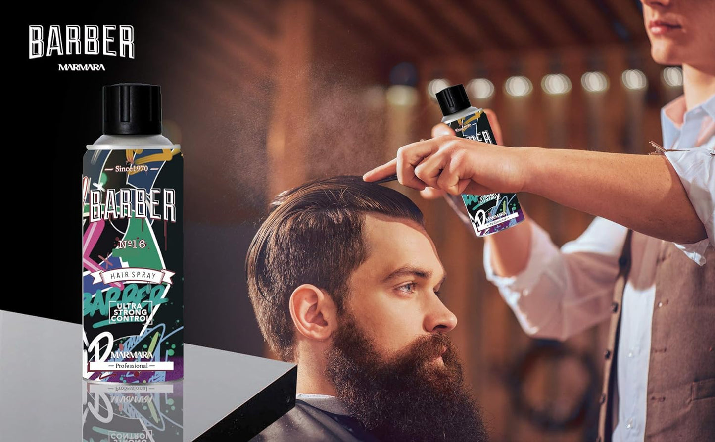 Marmara Barber Hair Spray No.16 Ultra Strong 13.5 oz