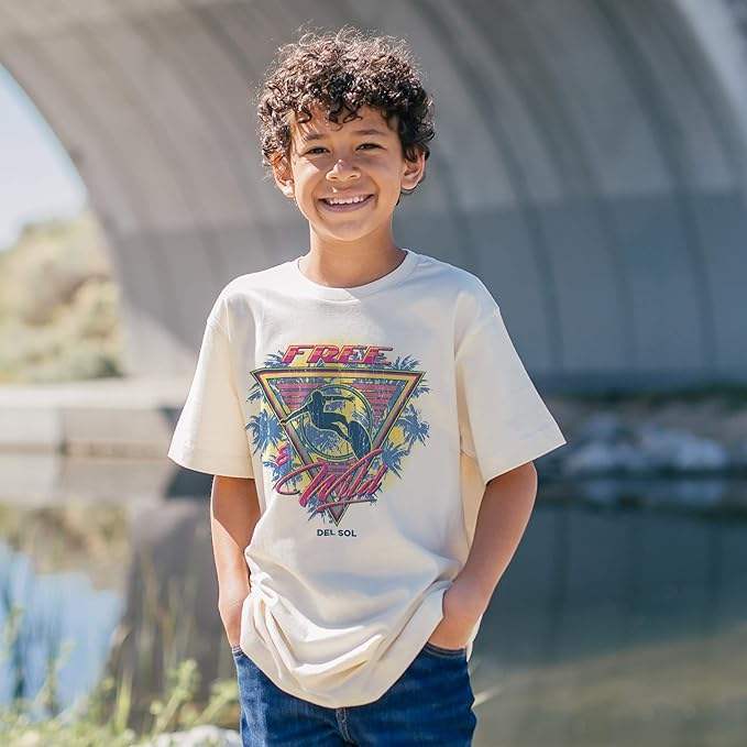 Kids Fine Jersey Tank - Wild and Free by DelSol for Kids - 1 Pc T-Shirt (YXS)