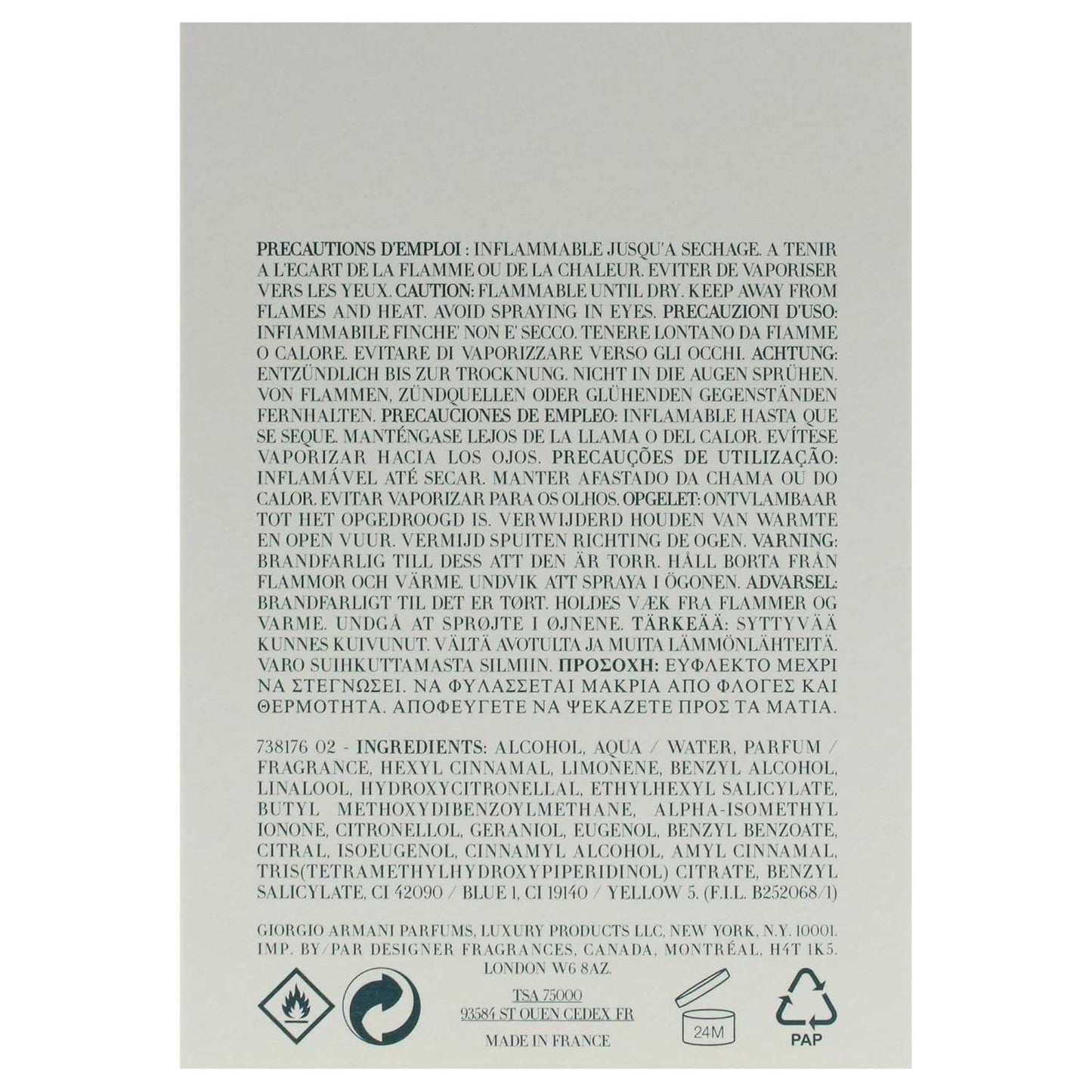 Acqua Di Gio by Giorgio Armani for Women - 3.4 oz EDT Spray