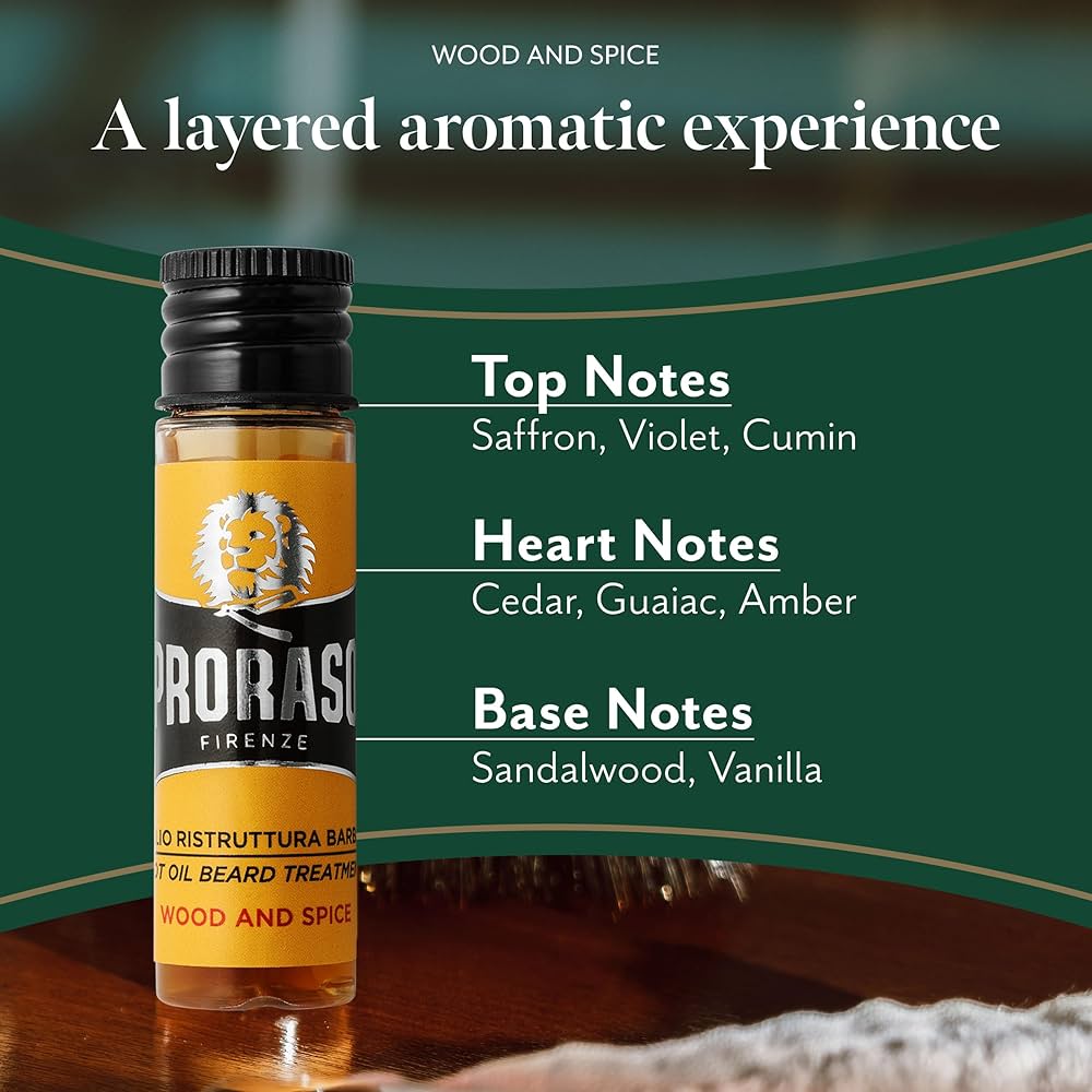 Proraso Hot Oil Beard Treatment, Wood & Spice 4x0.6 oz