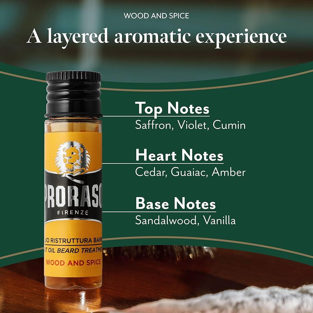 Proraso Hot Oil Beard Treatment, Wood & Spice 4x18ml / 0.6 oz