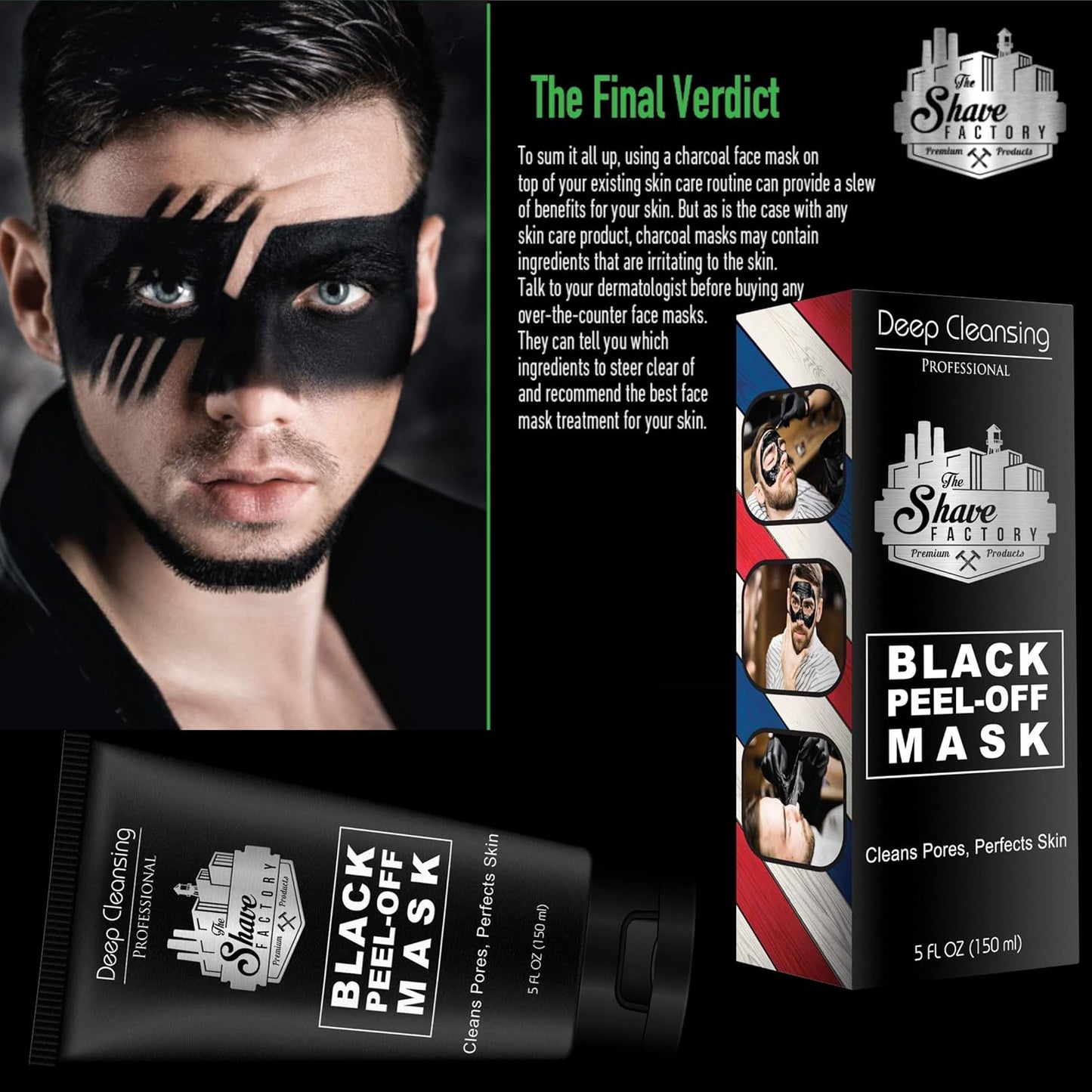 Black Peel off Mask 150ml The Shave Factory