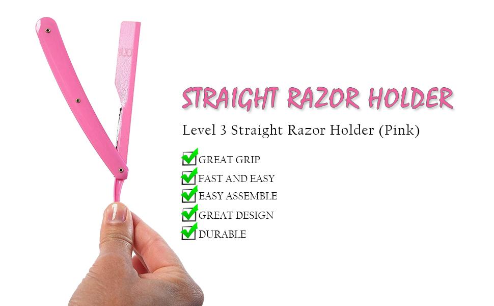 L3VEL3 Straight Professional Razor - Pink