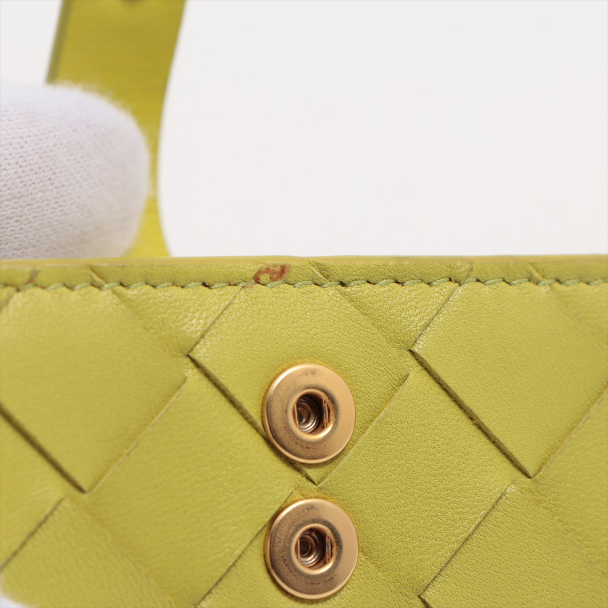Bottega Veneta Intrecciato Leather Card Case Lime