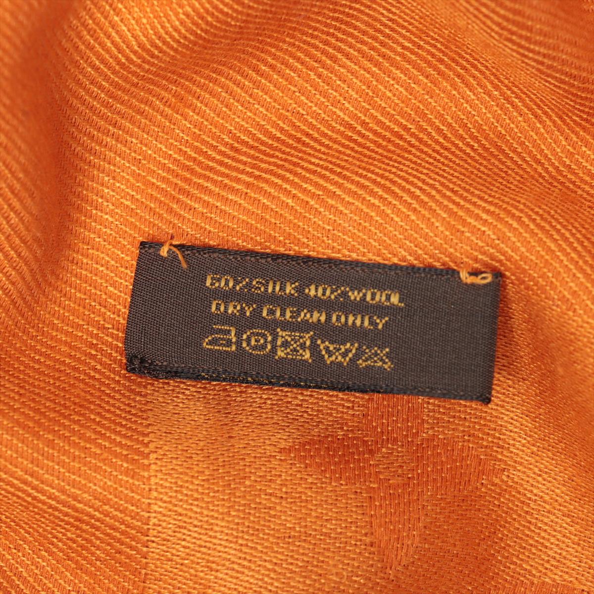 Louis Vuitton Monogram Shawl Wool & Silk Orange