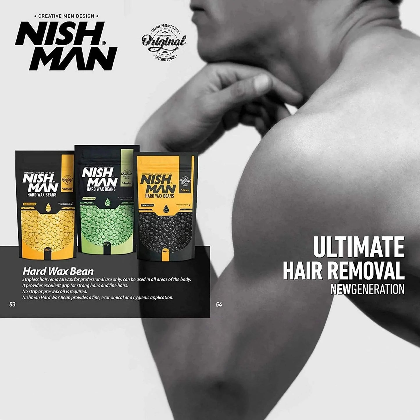 NISHMAN Hair Removal Wax Beans Azulene Hard Wax 500g