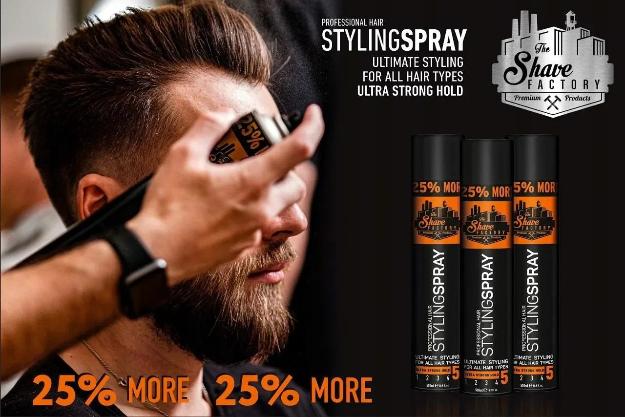 The Shave Factory Hair Styling Spray 500ml / 16.9 oz Multipack