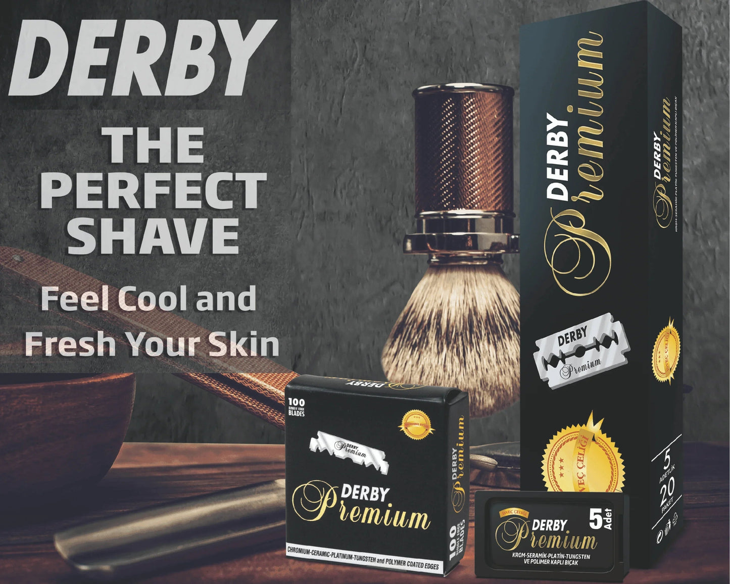 Derby Premium Double Edge Razor Blades 100ct - PREMIUM - BarberSets