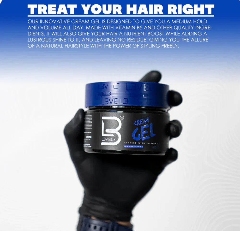 L3VEL3 Hair Gel Cream 250ml / 8.4 oz