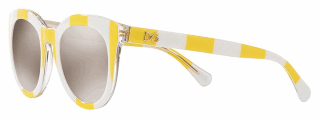 Dolce and Gabbana DG 4249 3025-5A - Yellow White-Light Brown Gold by Dolce and Gabbana for Women - 50-22-140 mm Sunglasses