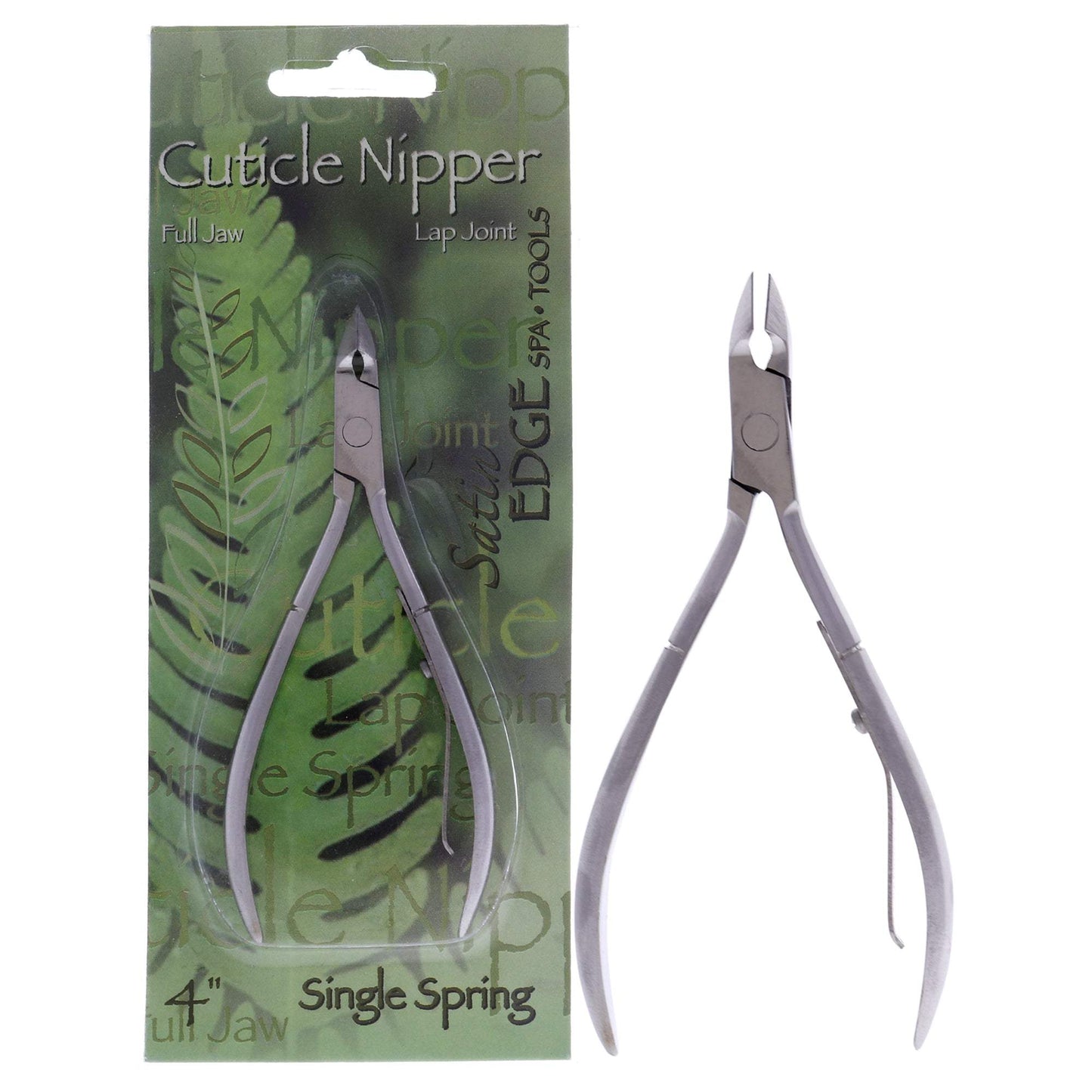 Cuticle Nipper Single Spring - Full Jaw by Satin Edge for Unisex - 4 Inch Cuticle Nipper
