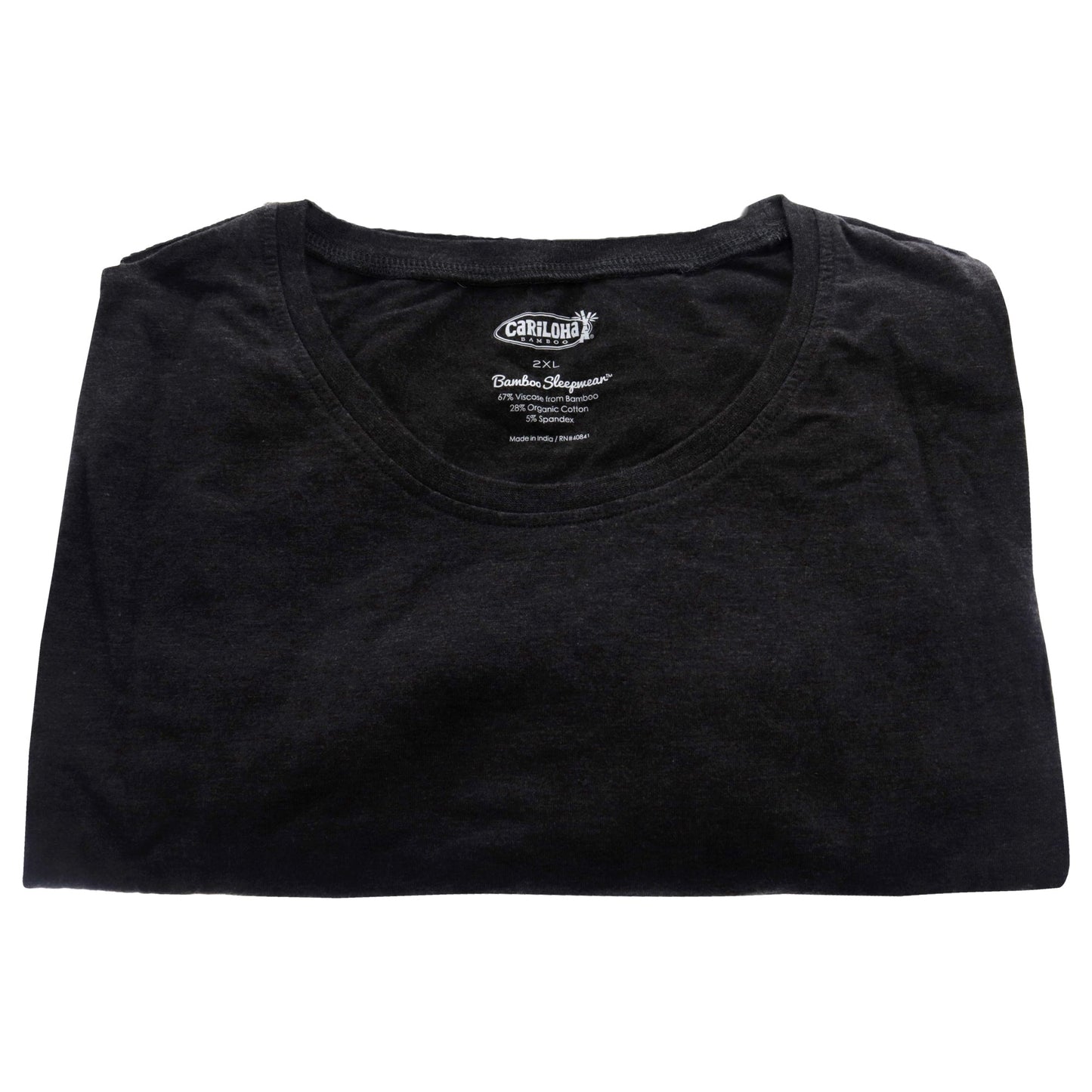 Bamboo Sleep Crew Shirt - Charcoal Heather by Cariloha for Men - 1 Pc T-Shirt (2XL)