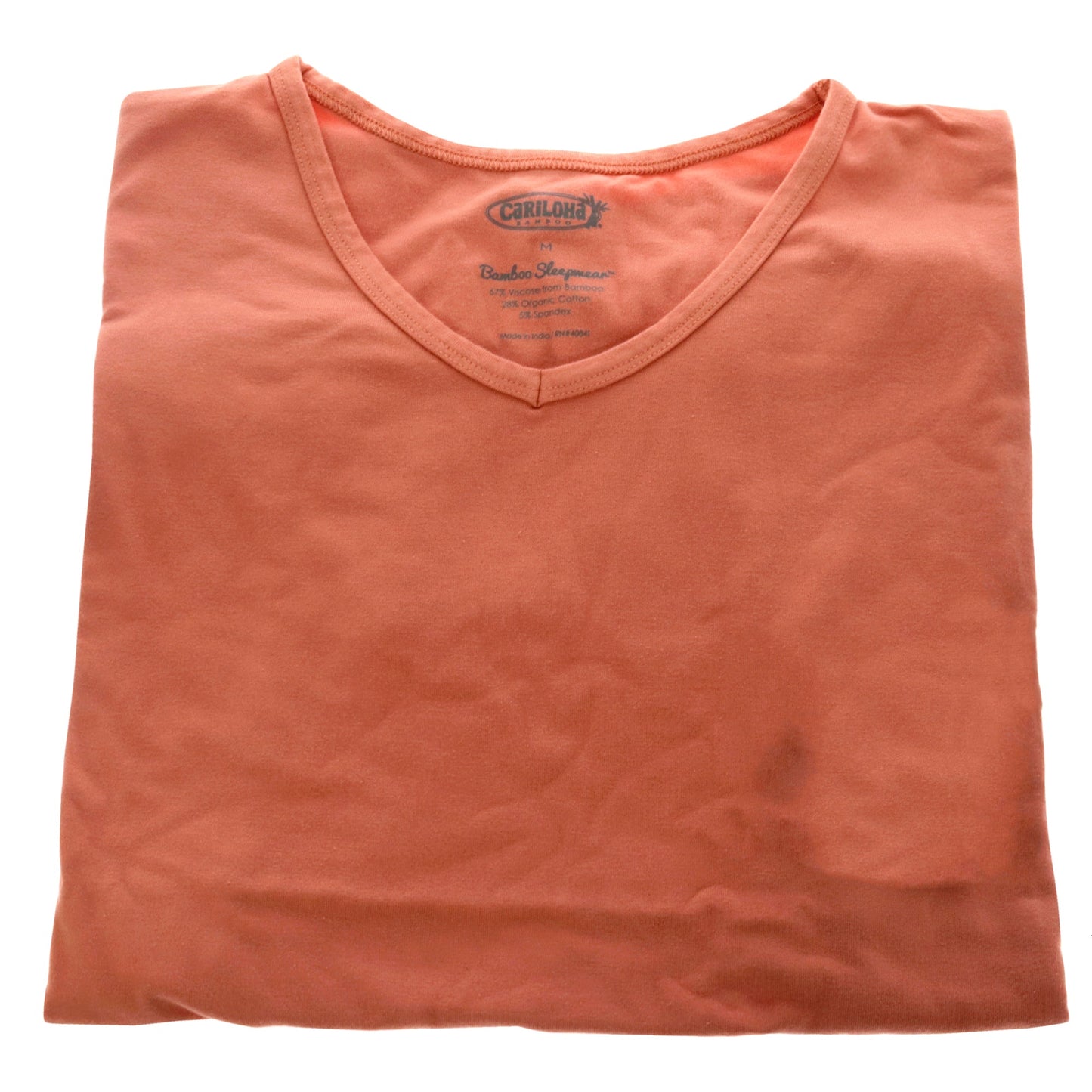 Bamboo Sleep Dolman V-Neck T-Shirt - Coral by Cariloha for Women - 1 Pc T-Shirt (M)