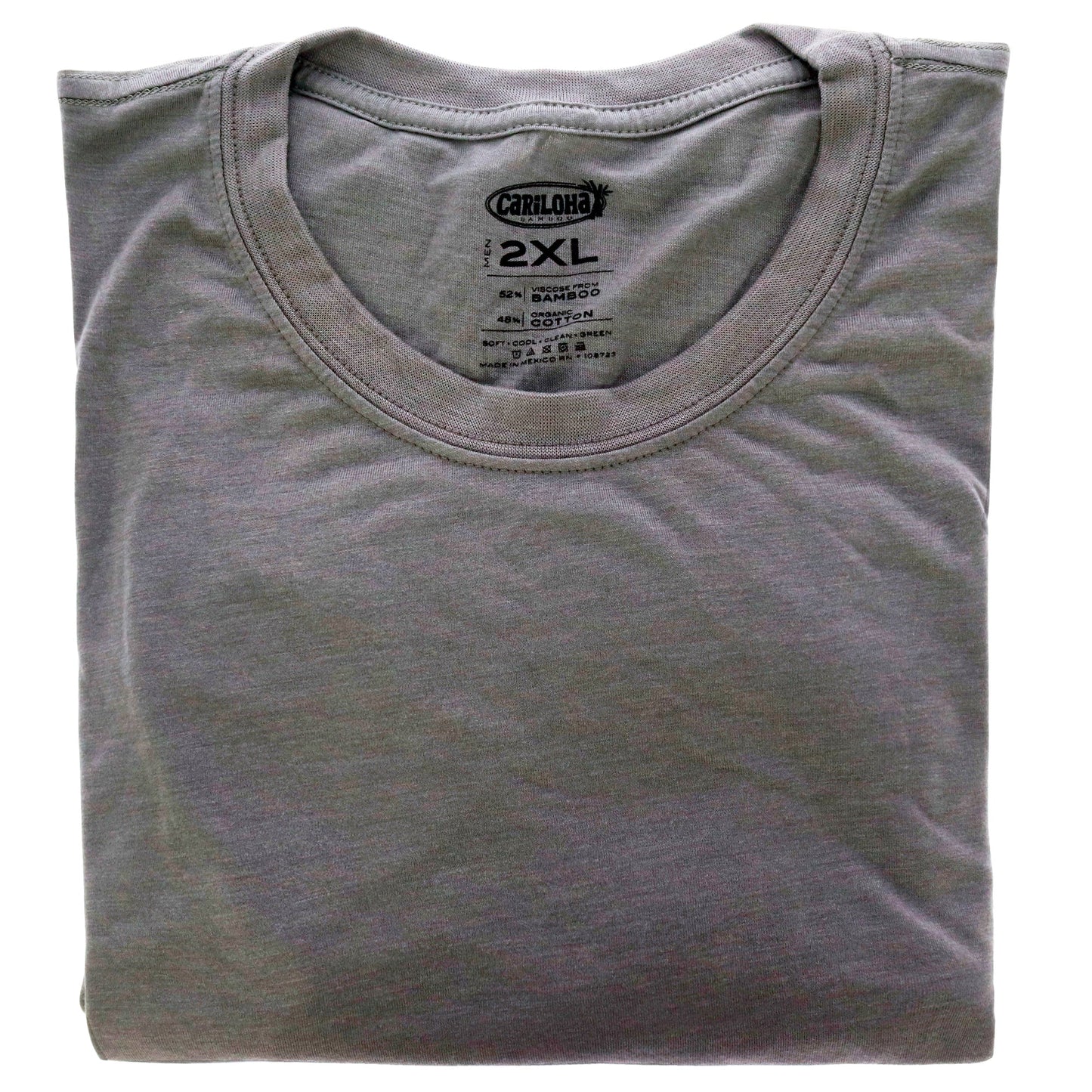 Bamboo Comfort Crew Tee - Gray by Cariloha for Men - 1 Pc T-Shirt (2XL)