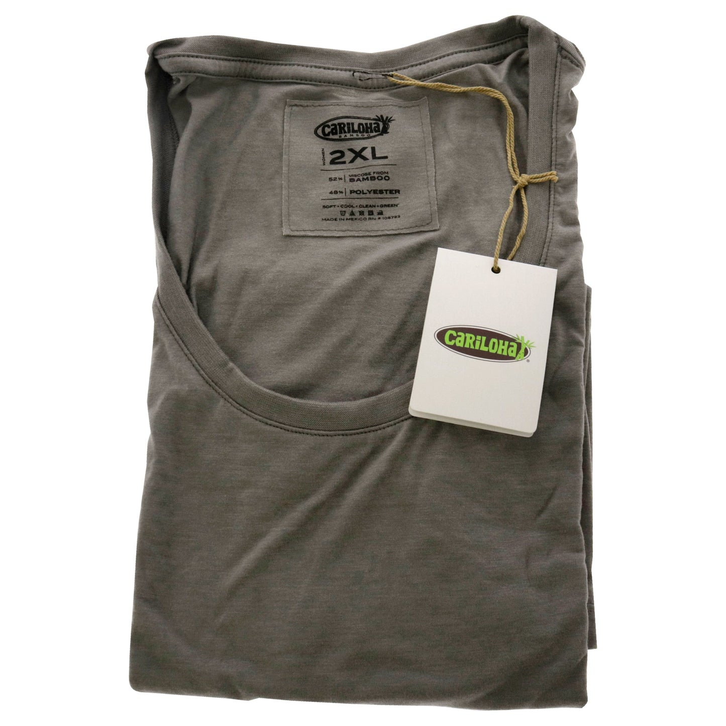 Bamboo Scoop Tee - Gray Heather by Cariloha for Women - 1 Pc T-Shirt (2XL)