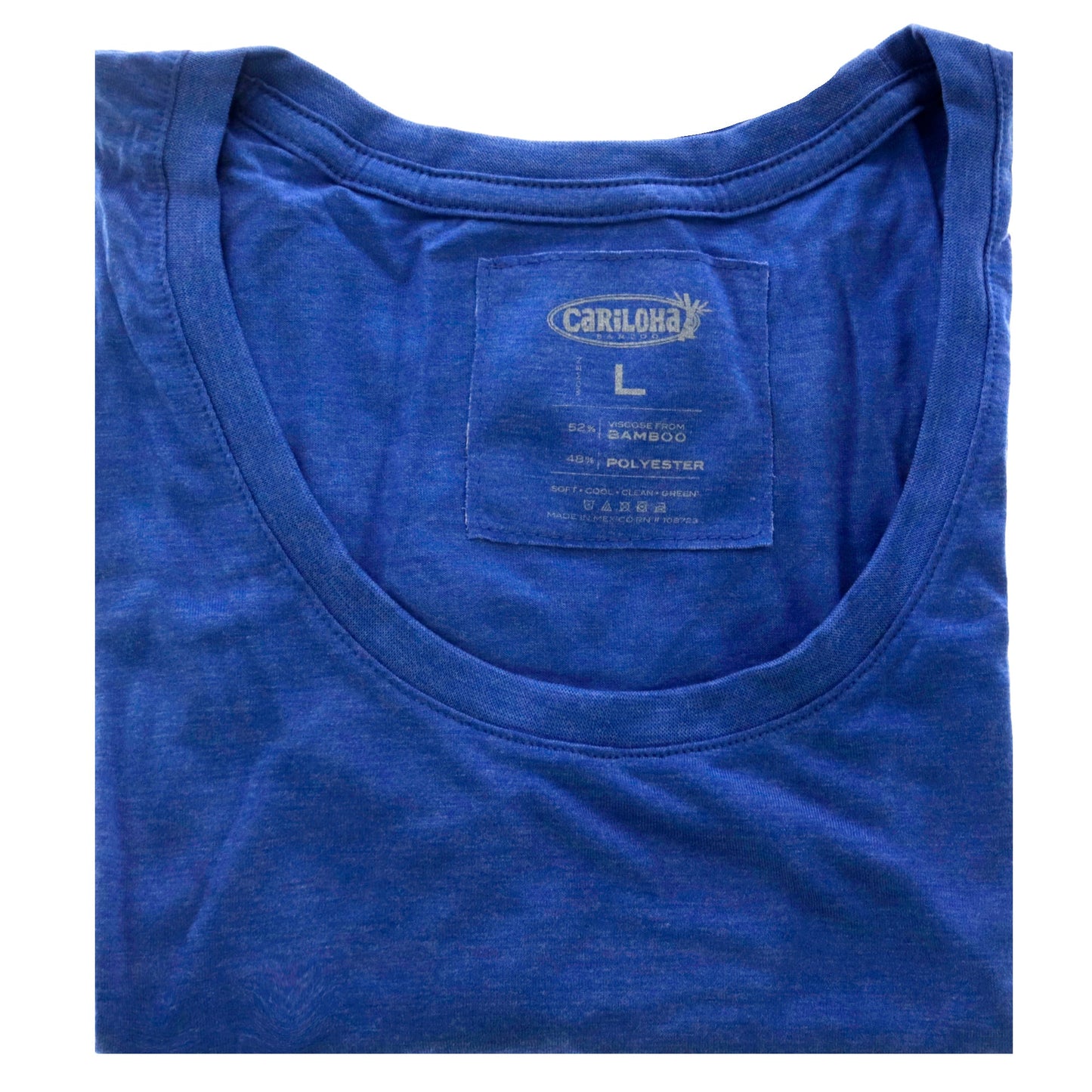 Bamboo Scoop Tee - Reaf Blue Heather by Cariloha for Women - 1 Pc T-Shirt (L)