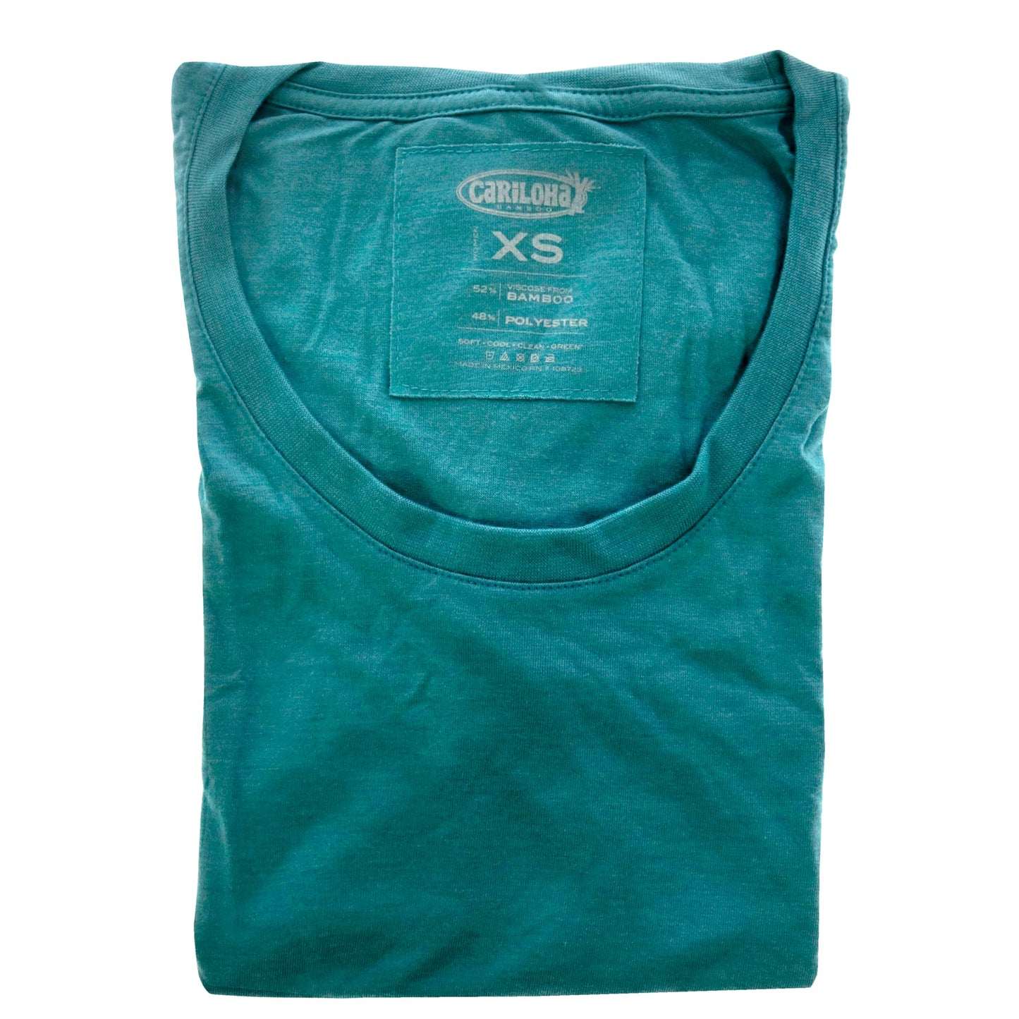 Bamboo Scoop Tee - Tropical Teal Heather by Cariloha for Women - 1 Pc T-Shirt (XS)