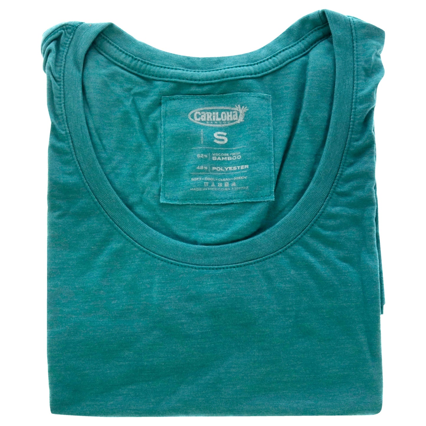 Bamboo Scoop Tee - Tropical Teal Heather by Cariloha for Women - 1 Pc T-Shirt (S)