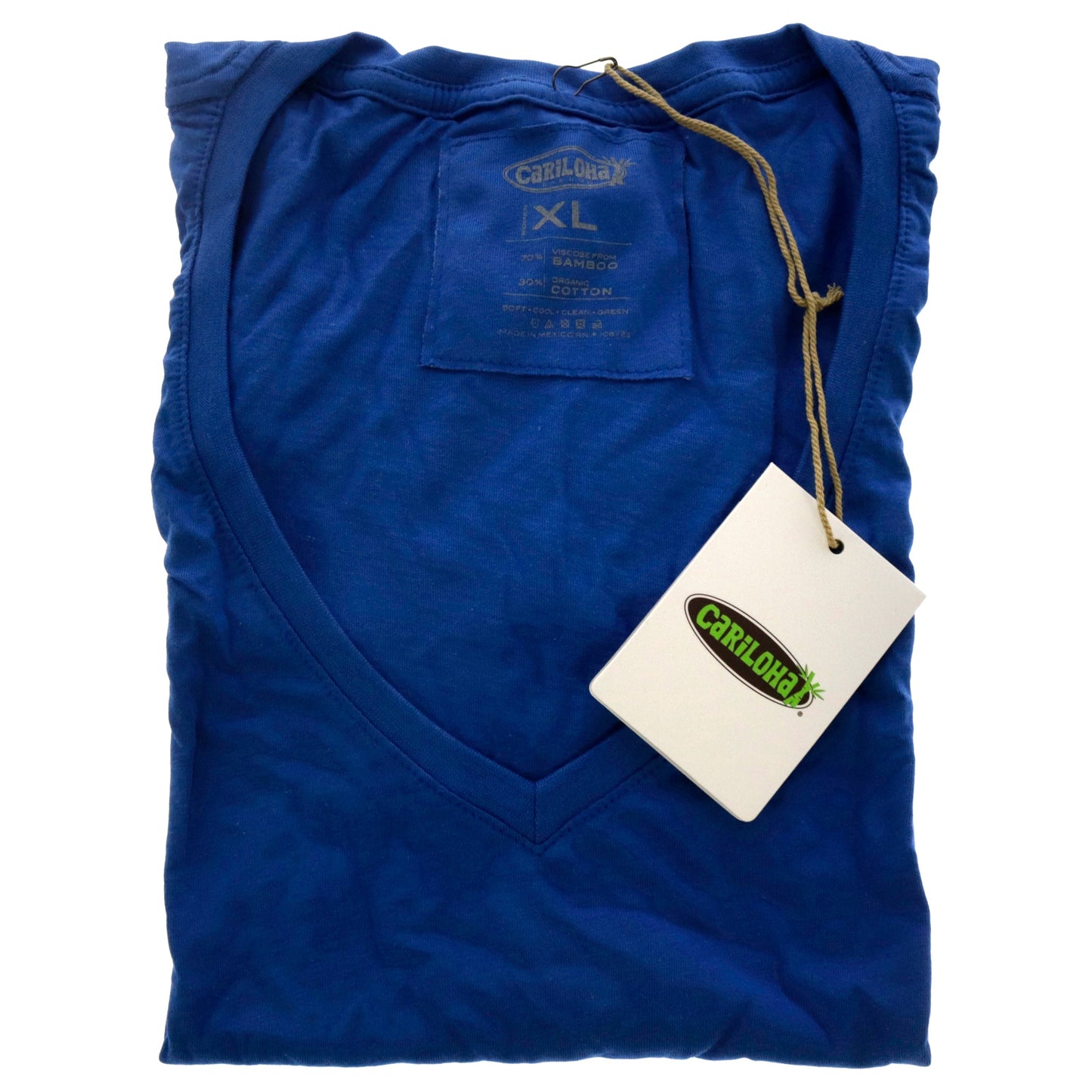 Bamboo V-Neck Tee - Reef Blue by Cariloha for Women - 1 Pc T-Shirt (XL)