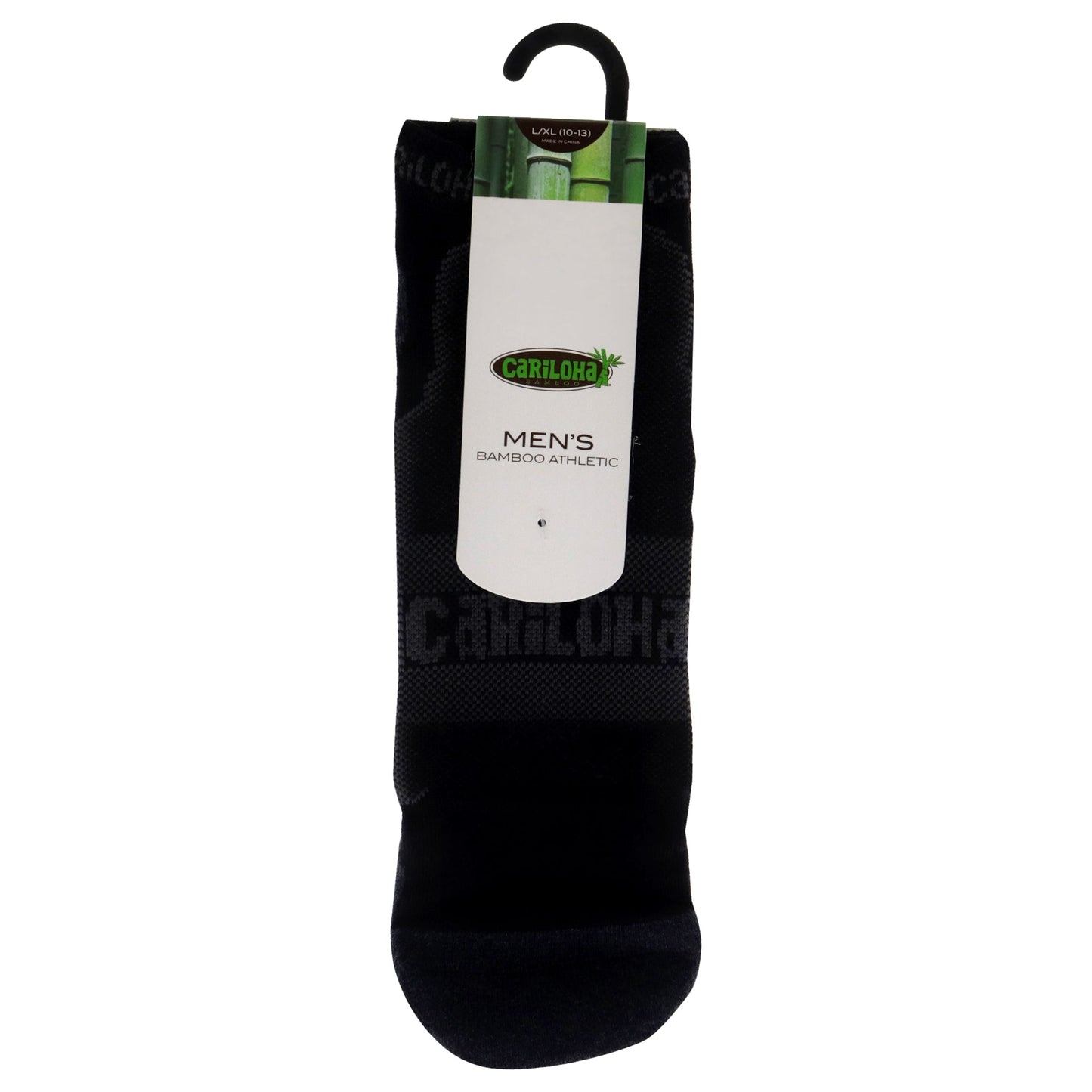 Bamboo Athletic Sock - Carbon Heather by Cariloha for Men - 1 Pair Socks (L/XL)
