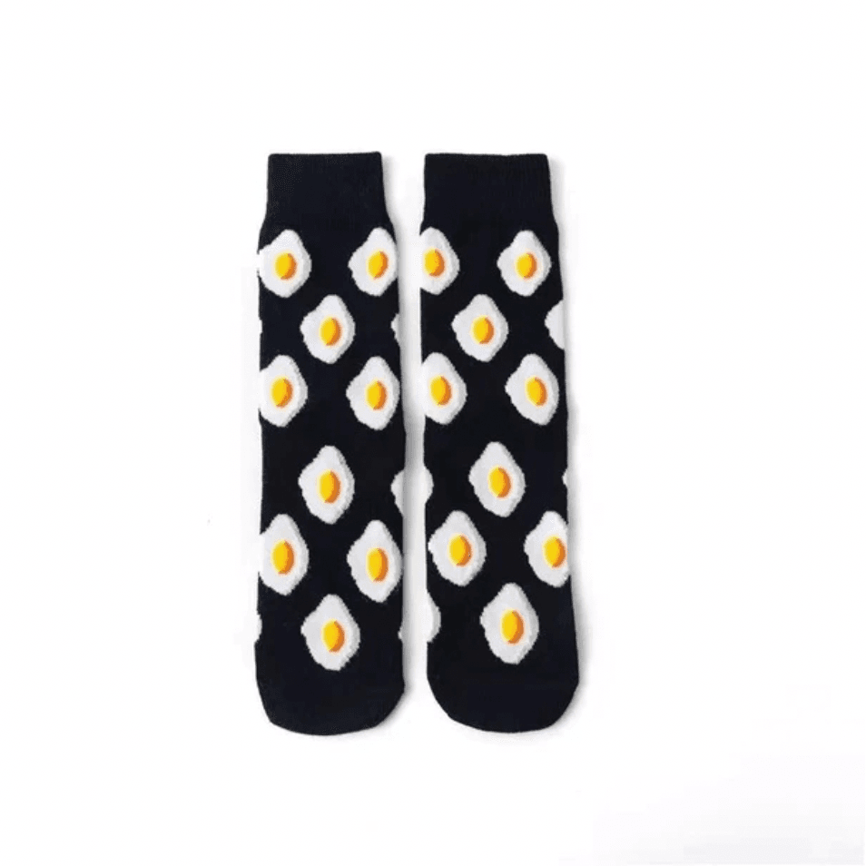 Black Fried Egg Socks